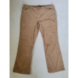 Lands End Corduroy Pants Womens 20 WIDE Tan Brown Fit 2